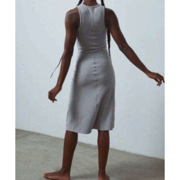 Lunya Restore Fitted Dress, LIght Gray, Womens XS, Midi Tank Dress, Lounge Dress - Picture 2 of 10